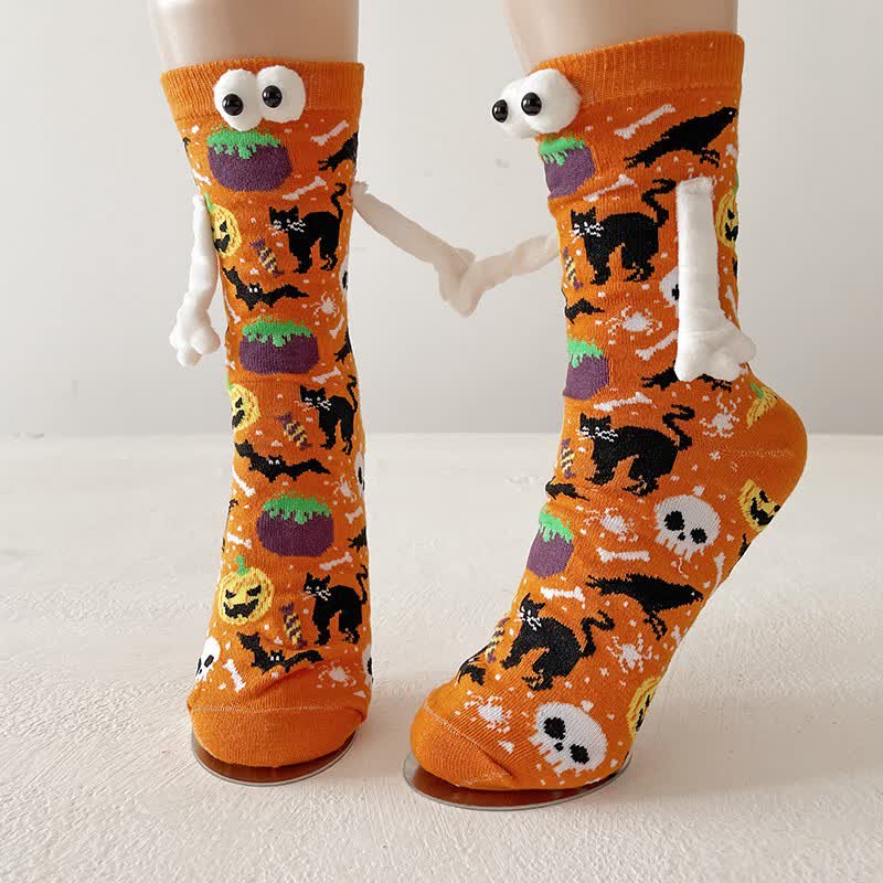 Plusock Spooky 3D Eye Halloween Quarter Socks (4 Pairs) - C - EU36-43 (US3-9) - image 3