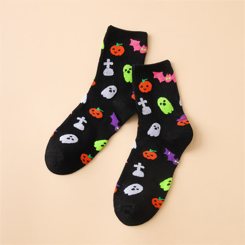 Plusock Halloween Print Quarter Socks (3 Pairs) - A - EU36-43 (US3-9) - image 1