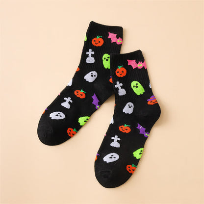 Plusock Halloween Print Quarter Socks (3 Pairs) - A - EU36-43 (US3-9) - image 1