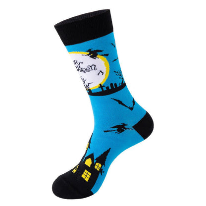 Plusock Halloween Moon Witch Crew Socks (4 Pairs) - A - EU36-43 (US3-9) - image 1