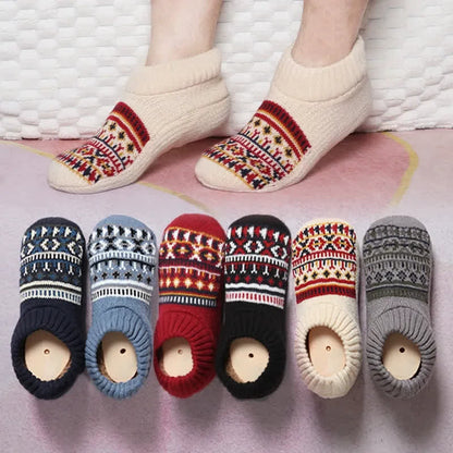 Plusock Nordic Knit Cozy Winter Home Slipper Socks - image 0
