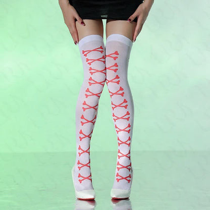Plusock Halloween Sheer White Thigh High Socks (4 Pairs) - G - EU36-43 (US3-9) - image 0