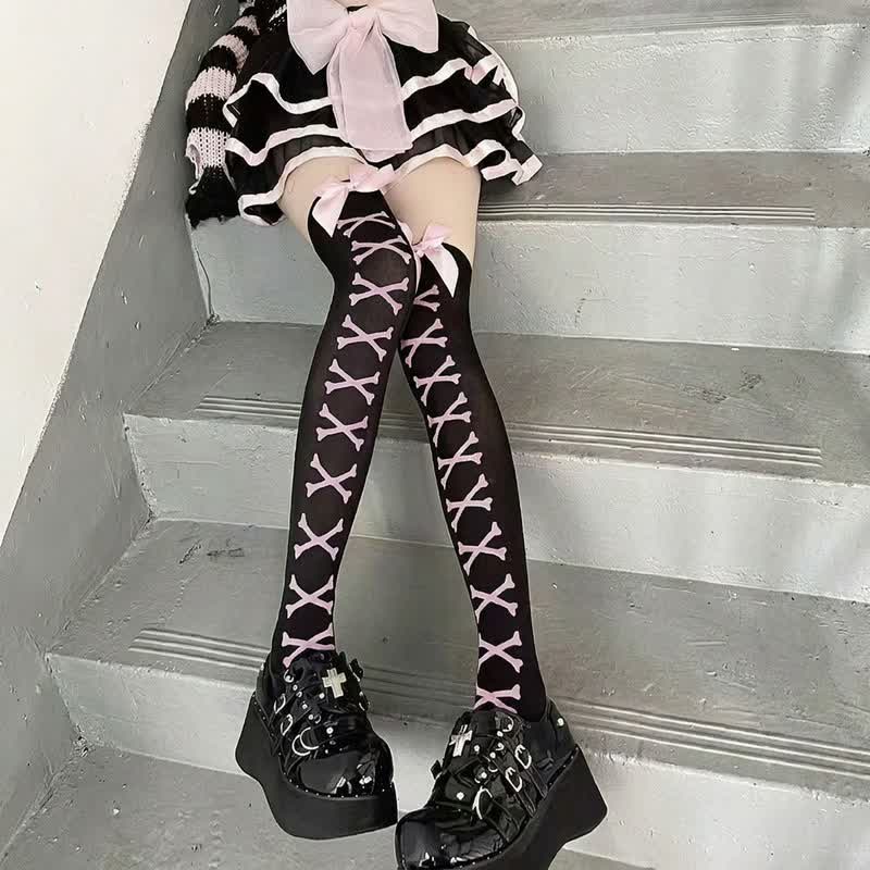 Plusock Halloween Fun Thigh High Socks (4 Pairs) - image 0