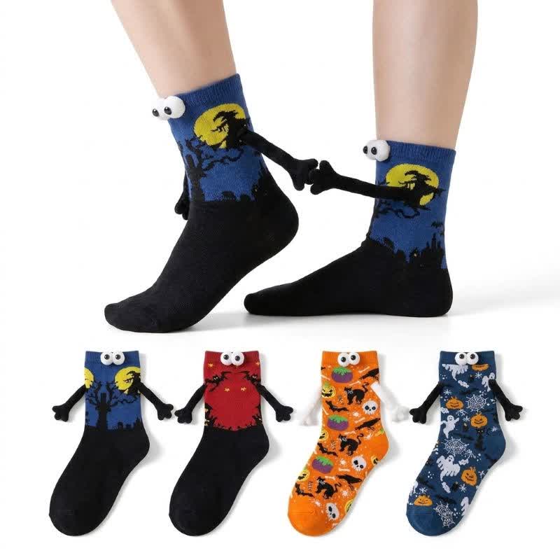 Plusock Spooky 3D Eye Halloween Quarter Socks (4 Pairs) - A+B+C+D - EU36-43 (US3-9) - image 0