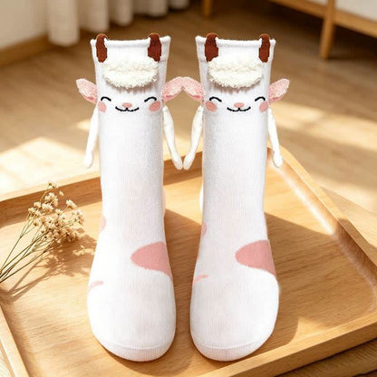 Plusock Cozy Hand Holding Animal Mid-Calf Socks(2 Pairs) - D - EU36-41(US3-8) - image 3