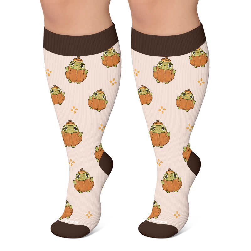 Plusock Plus Size Halloween Frog Compression Socks - Apricot - 4XL - image 6