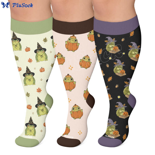 Plusock Plus Size Halloween Frog Compression Socks - image 0