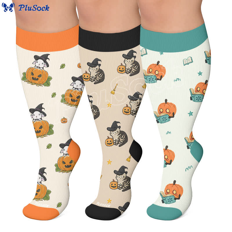 Plusock Plus Size Witch Cat Rabbit Compression Socks - image 0