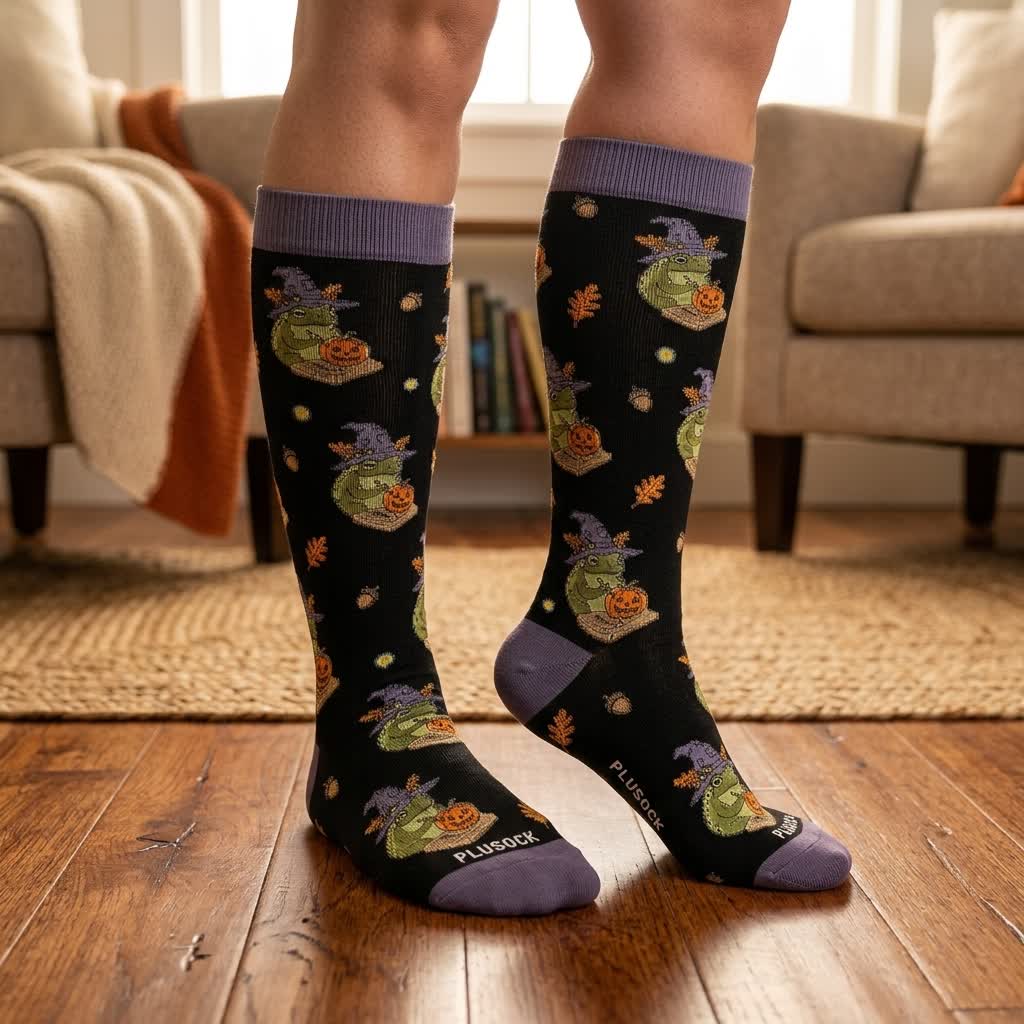 Plusock Plus Size Halloween Frog Compression Socks - image 3