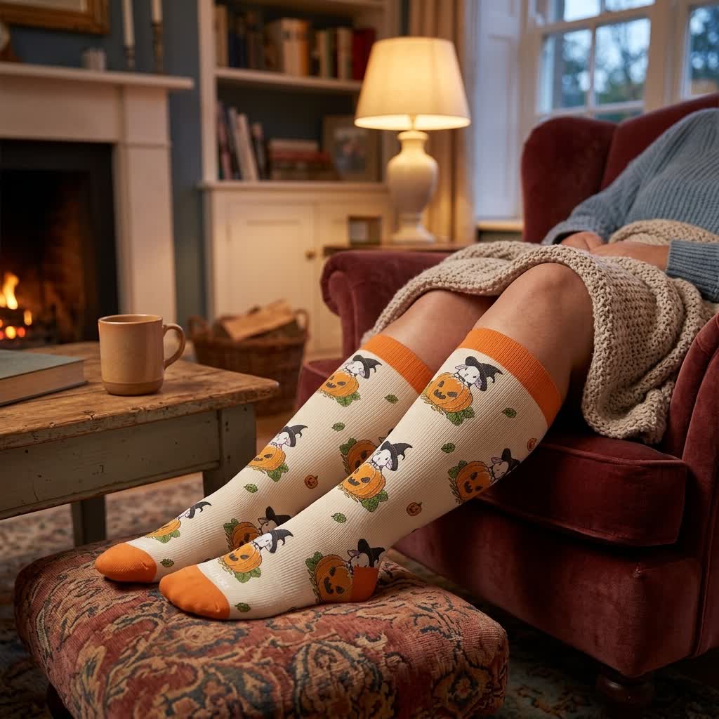 Plusock Plus Size Witch Cat Rabbit Compression Socks - image 2