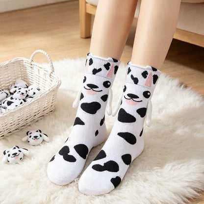Plusock Cozy Hand Holding Animal Quarter Socks(2 Pairs) - image 5