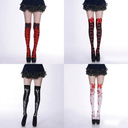 Plusock Halloween Bold Thigh High Socks (4 Pairs) - A+B+C+D - EU36-43 (US3-9) - image 0