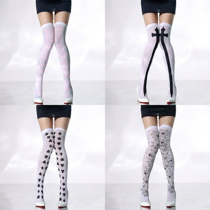 Plusock Halloween Sheer Thigh High Socks (4 Pairs) - A+B+C+D - EU36-43 (US3-9) - image 0