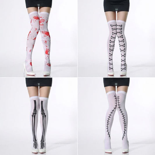 Plusock Halloween Party Thigh High Socks (4 Pairs) - A+B+C+D - EU36-43 (US3-9) - image 0