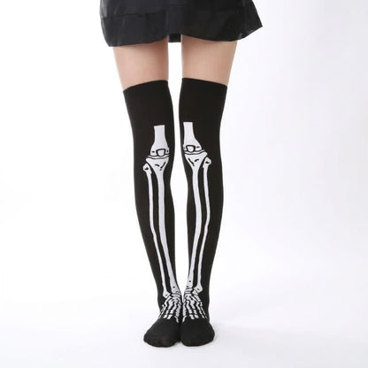Plusock Halloween Skeleton Fun Over Knee Thigh Socks (3 Pairs) - C - EU36-43 (US3-9) - image 3