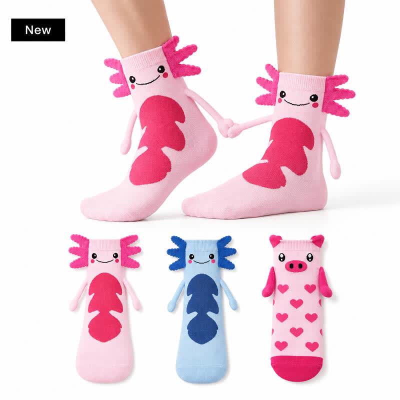 Plusock Cute 3D Cartoon Plush Detail Polyester Cotton Socks(2 Pairs) - image 0