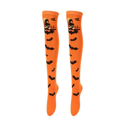 Plusock Halloween Assorted Print Over Knee Thigh Socks (4 Pairs) - D - EU36-43 (US3-9) - image 1