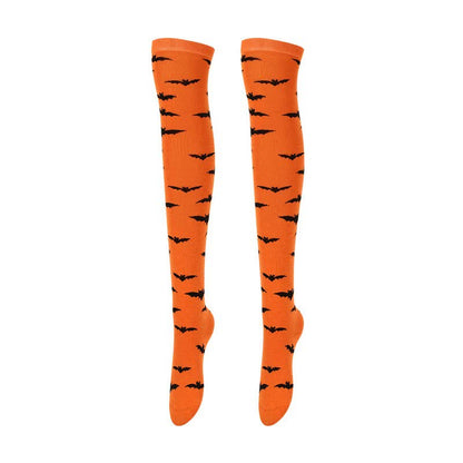 Plusock Halloween Assorted Print Over Knee Thigh Socks (4 Pairs) - C - EU36-43 (US3-9) - image 0