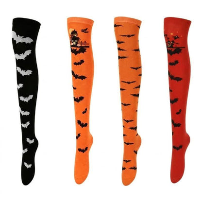 Plusock Halloween Assorted Print Over Knee Thigh Socks (4 Pairs) - Multicolor - EU36-43 (US3-9) - image 4