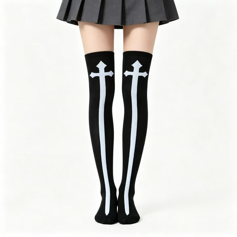 Plusock Halloween Fun Over Knee Thigh Socks (4 Pairs) - D - EU36-43 (US3-9) - image 4