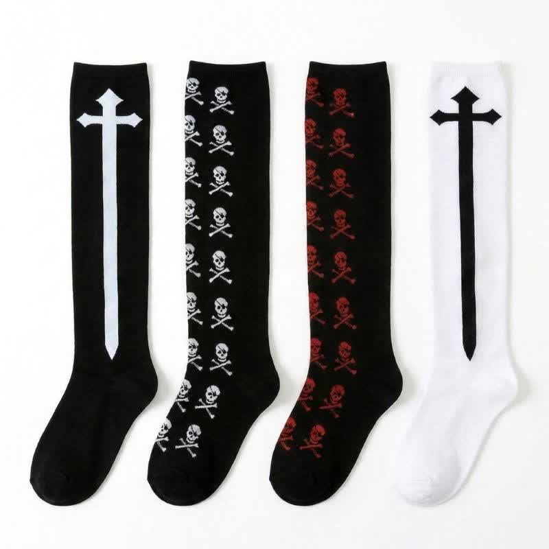 Plusock Halloween Fun Over Knee Thigh Socks (4 Pairs) - Multicolor - EU36-43 (US3-9) - image 0