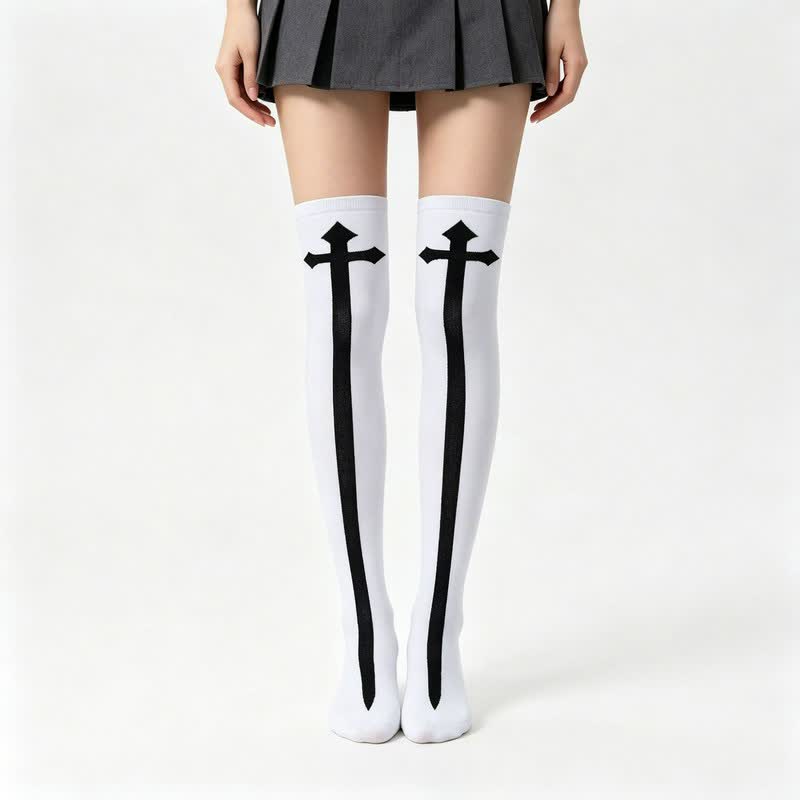 Plusock Halloween Fun Over Knee Thigh Socks (4 Pairs) - C - EU36-43 (US3-9) - image 3