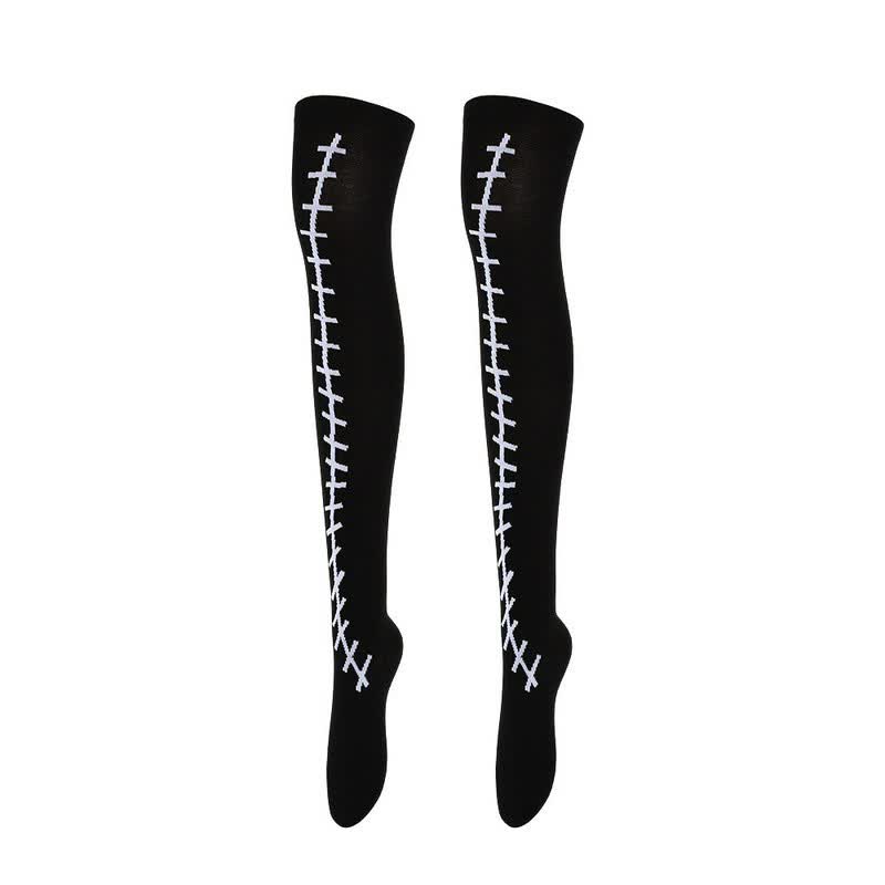 Plusock Halloween Party Over Knee Thigh Socks (4 Pairs) - A - EU36-43 (US3-9) - image 1