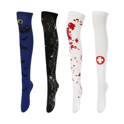 Plusock Halloween Bold Over Knee Thigh Socks (4 Pairs) - Multicolor - EU36-43 (US3-9) - image 0