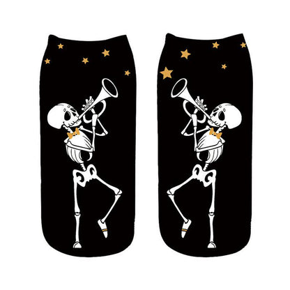 Plusock Halloween Skeleton Playing Saxophone Ankle Socks (5 Pairs) - B - EU36-43 (US3-9) - image 2