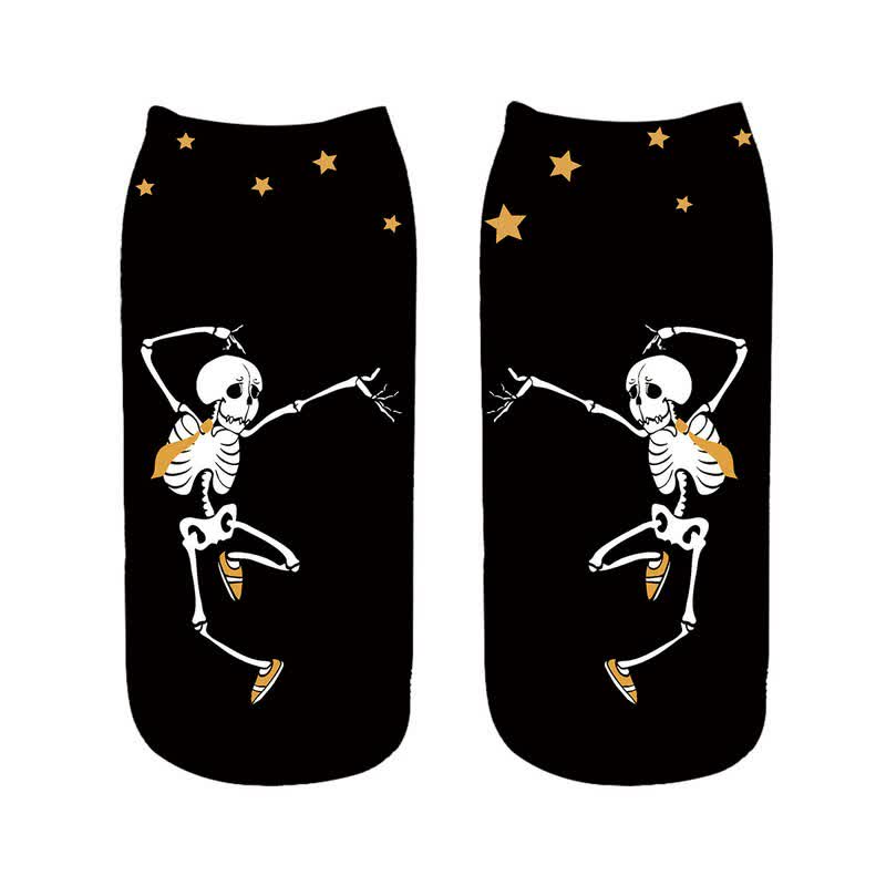 Plusock Halloween Skeleton Playing Saxophone Ankle Socks (5 Pairs) - E - EU36-43 (US3-9) - image 5
