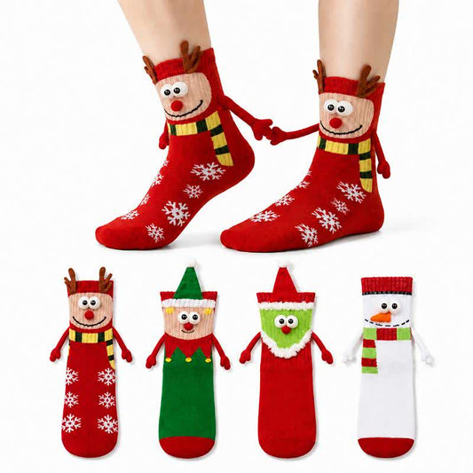Plusock Festive Cartoon Face Polycotton Quarter Socks(4 Pairs) - Yellow - EU34-40(US1-7) - image 0