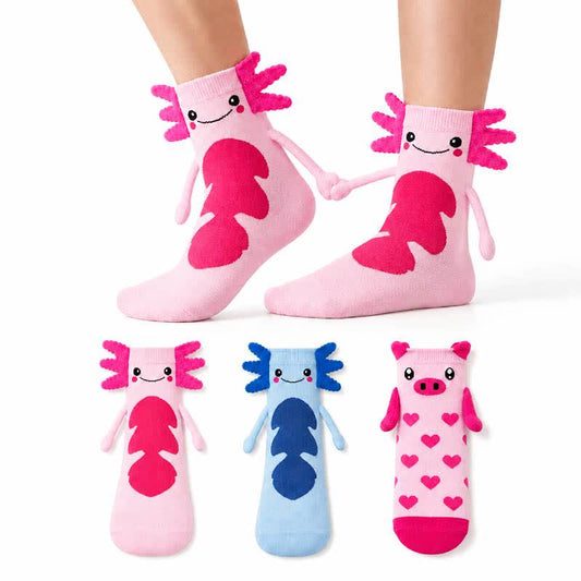 Plusock Cute 3D Cartoon Plush Detail Polyester Cotton Socks(2 Pairs) - image 0