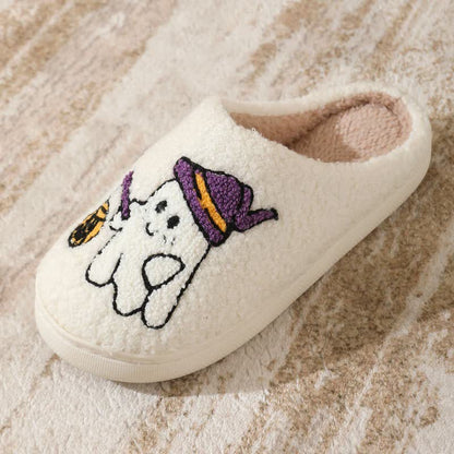 Plusock Halloween Witch Ghost Lantern Plush House Slippers - image 7