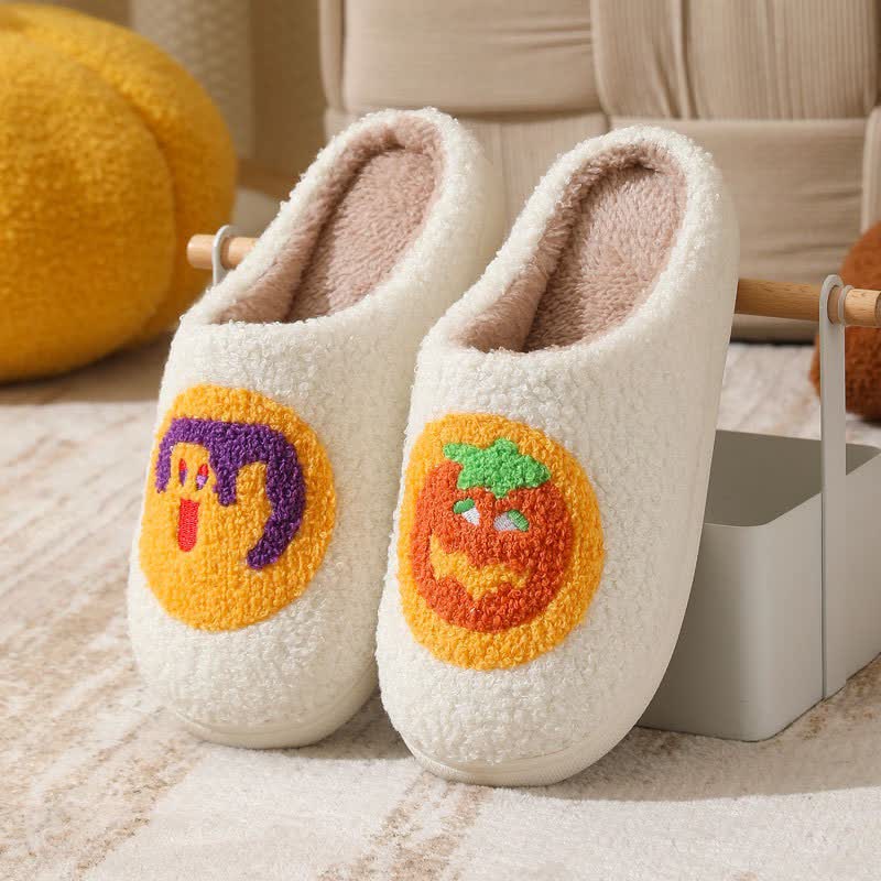 Plusock Halloween Witch Ghost Lantern Plush House Slippers - A - EU44-45(US10-11) - image 1