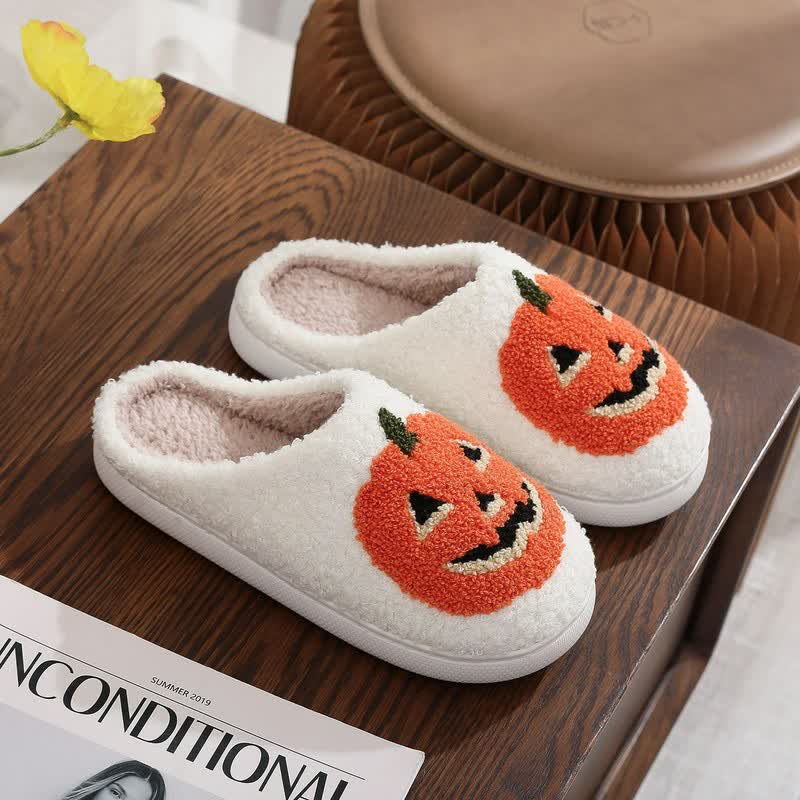 Plusock Halloween Pumpkin Plush House Slippers - A - EU44-45(US10-11) - image 0