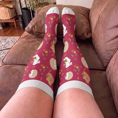 Plusock Plus Size Autumn Pumpkin Ghost Compression Socks - image 1