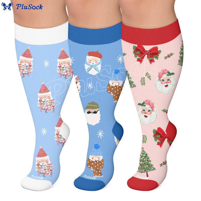 Plusock Plus Size Nutcracker Santa Compression Socks - image 0