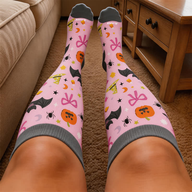 Plusock Plus Size Spooky Cats Compression Socks - image 3