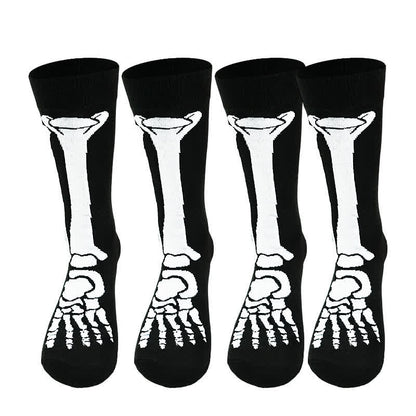 Plusock Halloween Skeleton Print Cotton Crew Socks (3 Pairs) - image 6