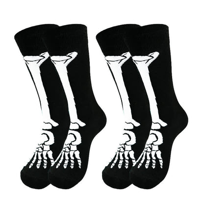 Plusock Halloween Skeleton Print Cotton Crew Socks (3 Pairs) - image 4