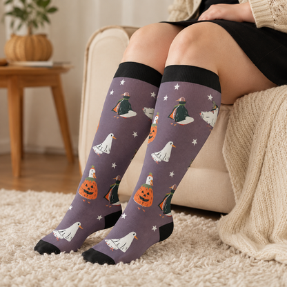 Plusock Plus Size Crow Witch CatCompression Socks - image 2