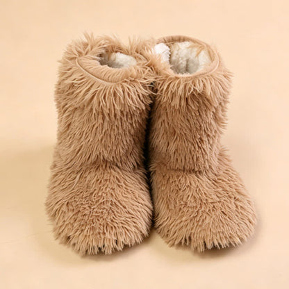 Plusock Khaki Fluffy Shaggy Plush Slipper Socks - image 1