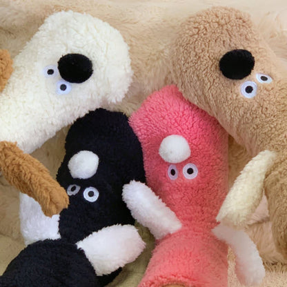 Plusock Khaki Googly-Eye Puppy Cartoon Slipper Socks - image 2