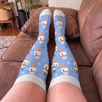 Plusock Plus Size Christmas Snowman Compression Socks - image 1
