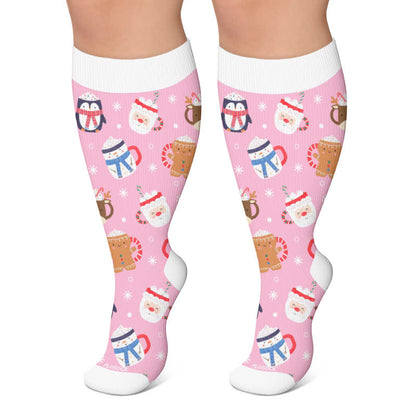 Plusock Plus Size Christmas Snowman Compression Socks - image 5