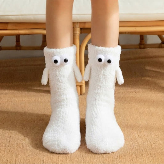 Plusock White Googly-Eye Long Tube Slipper Socks (4 Pairs) - White - EU36-42(US3-8.5) - image 0