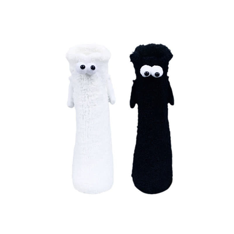 Plusock White Googly-Eye Long Tube Slipper Socks (4 Pairs) - Multicolor - EU36-42(US3-8) - image 2
