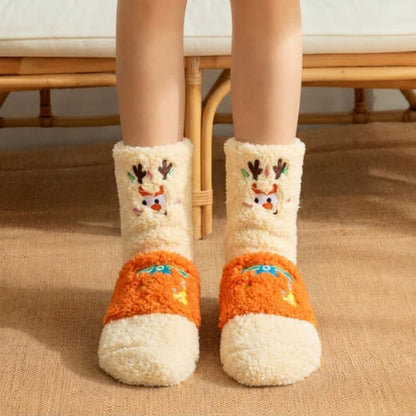 Plusock Hot Pink Crown Cartoon Graphic Slipper Socks - Beige - EU36-42(US3-8) - image 5