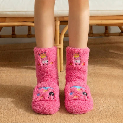 Plusock Hot Pink Crown Cartoon Graphic Slipper Socks - Pink - EU36-42(US3-8.5) - image 3