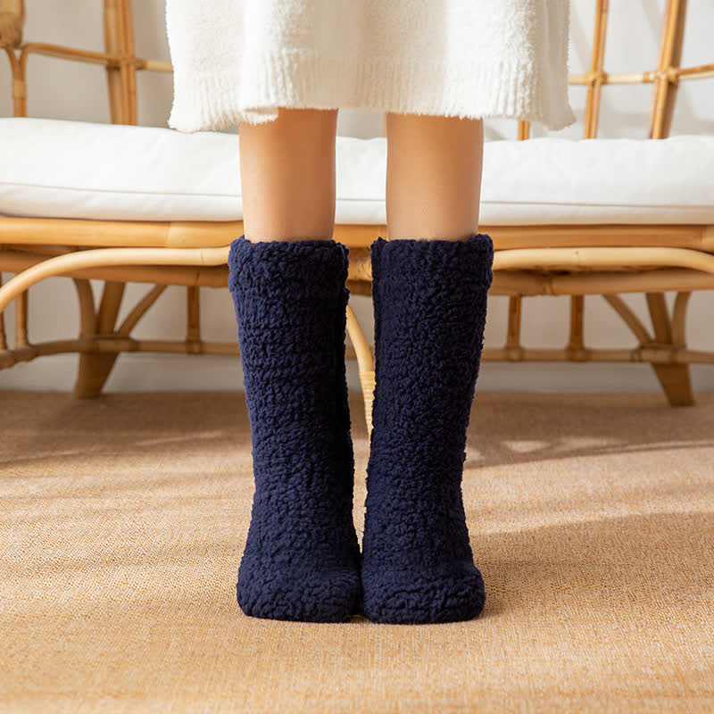 Plusock Solid White Fluffy Mid-Calf Slipper Socks (2 Pairs) - image 6